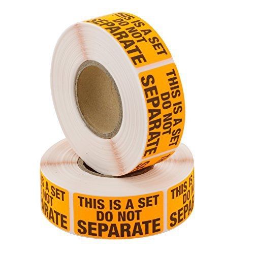 Scs direct &#034;do not separate - this is a set&#034; labels - 1000 fluorescent orange for sale