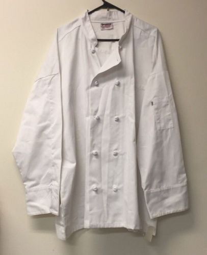 Uncommon Threads 403 10 Cloth Knot Button Uniform Chef Coat Jacket White 3XL New