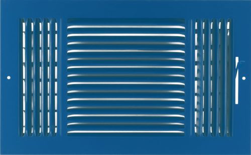 14w&#034; x 8h&#034; Fixed Stamp 3-Way AIR SUPPLY DIFFUSER, HVAC Duct Cover Grille Blue