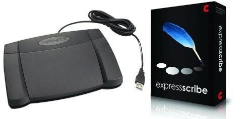 Infinity Transcription Foot Pedal Bundle: Pedal + Express Scribe Professional