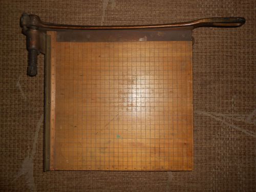 Old Vtg INGENTO no. 5 PAPER CUTTER 16 x 16 Wood Cast Iron Guillotine Style L@@K!