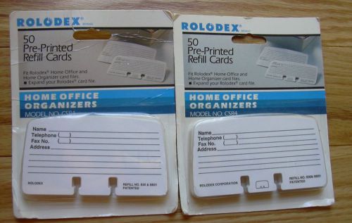 2 Rolodex 50cnt Pre-Printed Refill Cards S30 SB31 CS84 1991 Made USA SEALED