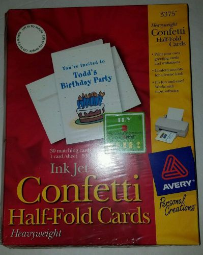 Avery 3375 Heavyweight Confetti Half fold Cards 30 cards and envelopes