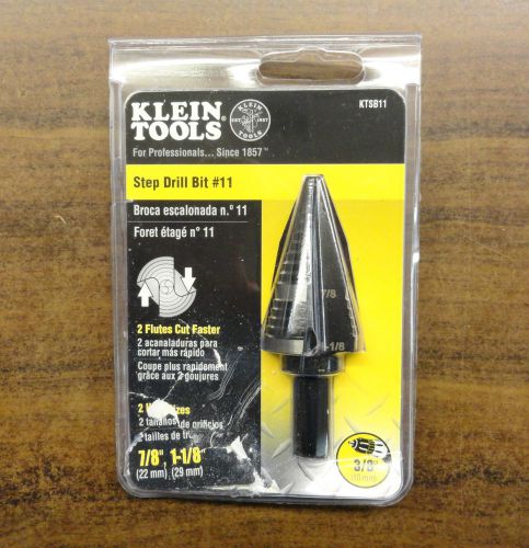 KLEIN TOOLS #11 STEP DRILL BIT DRILLS HOLES FROM 1/4&#034; TO 1 1/8&#034; NEW