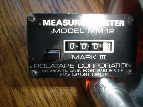 Rolatape Rolling Tape Measure MASTER MEASURE MM12 Telescoping Handle Wheel EUC