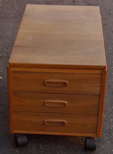 Nice Vintage Wood Veneer Drawer Cabinet - Three Drawer - OAK FINISH -GD COND