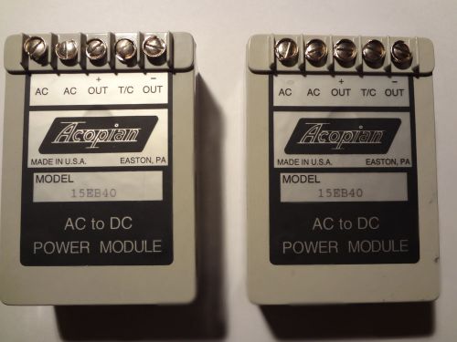 Two ACOPIAN AC to DC POWER MODULES Model 15EB40