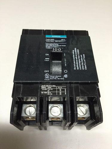 Siemens BQD3100 3 Pole 100A 480/277V Breaker