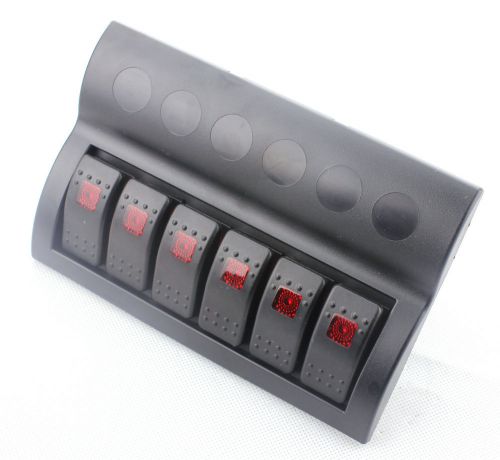 Dc12v 6 gang car boat switch panel auto fuses with led indicators rocker ip68 for sale