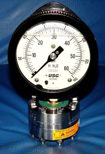 Ametek 4 1/2 inch diaphragm type tg pressure gauge 0-60 psi/teflon diaphragm for sale