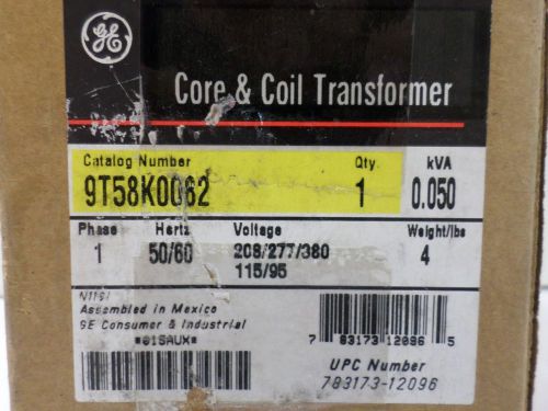 New Surplus General Electric 9T58K0082  Core &amp; Coil Transformer