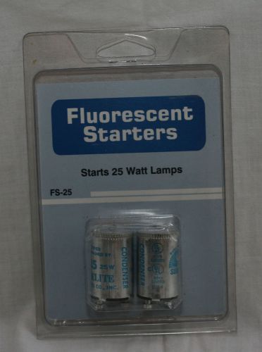 Fs-25 fluorescent starters 2-pack starts 25 watt lamps new flourescent starters for sale