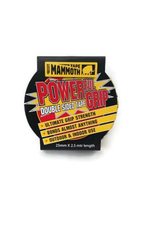 NEW DIY Everbuild Mammoth Power grip double sided tape 25mm x 2.5m BOND CLEAR