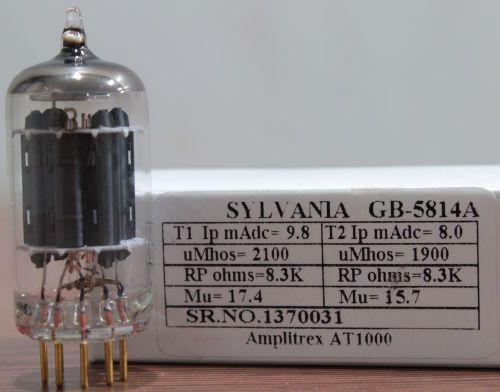 5814A  Sylvania Gold Brand made in USA Amplitrex AT1000 Tested #1370031