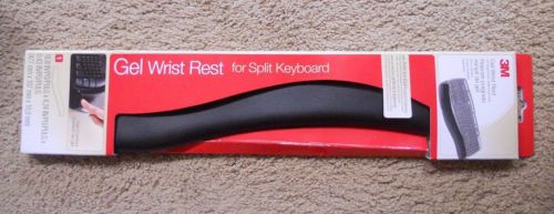 3M Gel Wrist Rest for Ergonomic Split-Design Keyboards, Black Leatherette, NEW