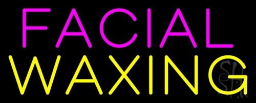Sign store pink facial yellow waxing clear backing neon sign 32x13x1 for sale