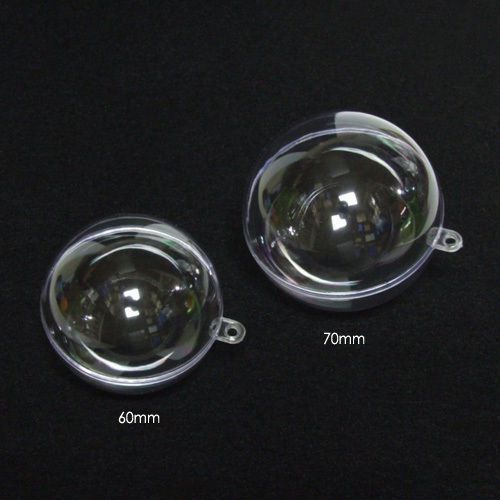 50 X 60mm Clear Round Loop Empty Capsules Chistmas Decoration Ball