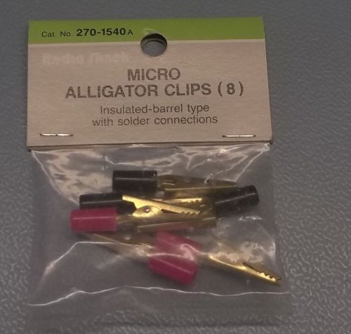 Radio Shack Red &amp; Black Insulated Barrel Micro Allgator Clips 6-Pack 270-1540A