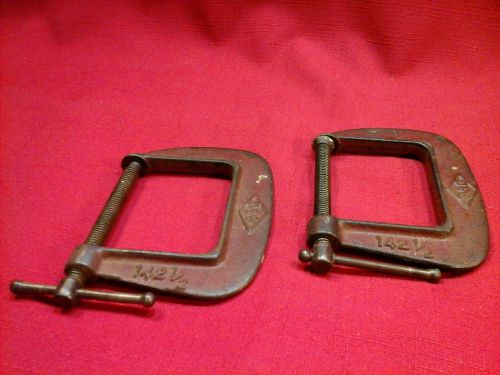 Machinist C Clamps 2-1/2&#034; Opening Brink &amp; Cotton 142-1/2 Pair