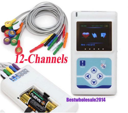 Nestest software!!! 12-channel ECG Holter System-Recorder+Analyzer Contet CE A+