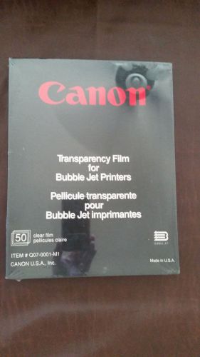 New Canon Transparency Film For Bubble Jet Printer 50 clear sheets