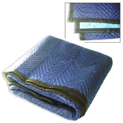 72&#034; inch x 80&#034; inch Blue/ Black Moving Blanket Spun Bond Non-Woven Cloth