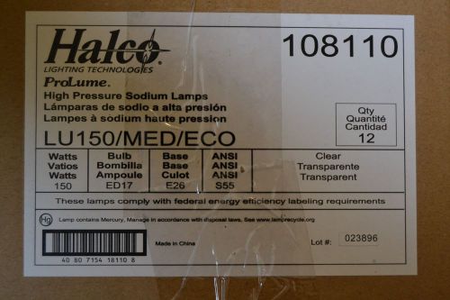 11 NEW LU150/MED/ECO 108110 HALCO PROLUME HIGH PRESSURE LAMPS ED17 E26 S55 CLEAR