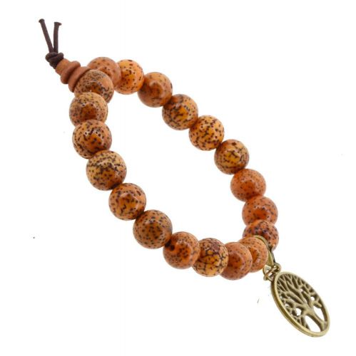 NEW Tibetan Zen Bodhi Dyed Brown Daemonorops Seeds Prayer Beads