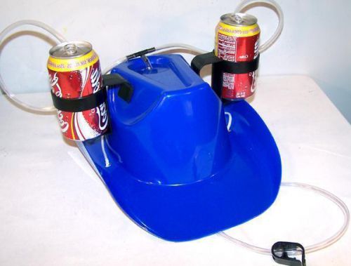 auction COWBOY DRINK BLUE WESTERN HAT  novelty party hats beer pop new western