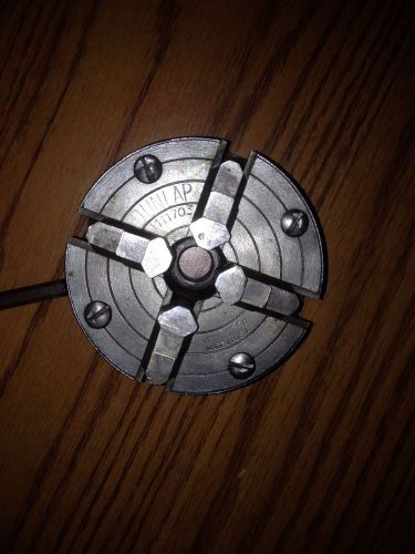 Dunlap, craftsman, atlas 3&#034; 4-jaw engine lathe chuck with backing plate &amp; key for sale