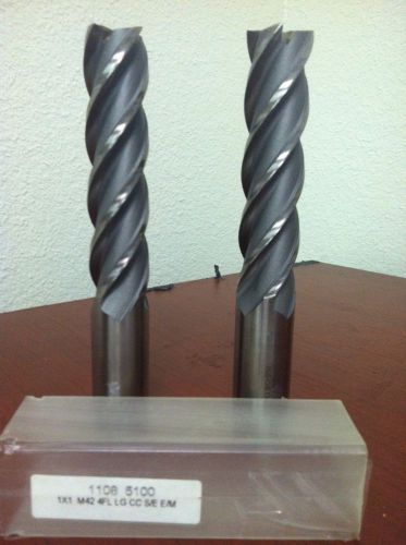 Interstate #1108-5100 1&#034; x 1&#034; x 4&#034; x 6-1/2&#034; 4f uncoated cobalt long cc end mills for sale
