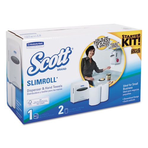 Slimroll Hard Roll Hand Towel System, w/2 Rolls, 12 x 7 x 12.5, White