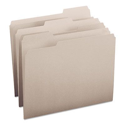 File Folders, 1/3 Cut Top Tab, Letter, Gray, 100/Box, 1 Box, 100 Each per Box