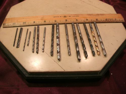 Lot 15 assorted drill bits branded &amp; unidentified-sm/thin to .25&#034;-free shipping