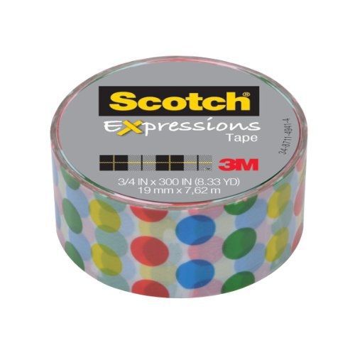 Scotch Expressions Magic Tape/ 3/4-Inches x 300-Inches/ Dots/ 6-Rolls/Pack