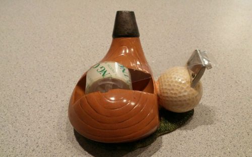 Golf club wood golf ball tape dispenser resin desk accessory