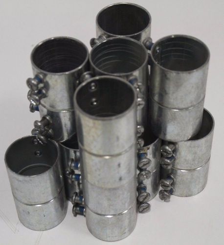 Set of (13) emt double set screw coupling fitting conduit 1-1/2&#034; for sale