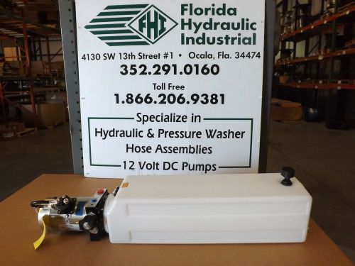 Spx 12vdc single acting hydraulic pump w/ 4 gallon poly tank for sale