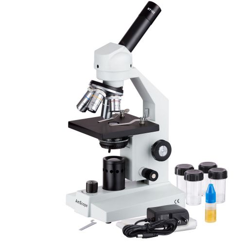 Amscope m500-led 40x-1000x cordless led compound biological microscope for sale