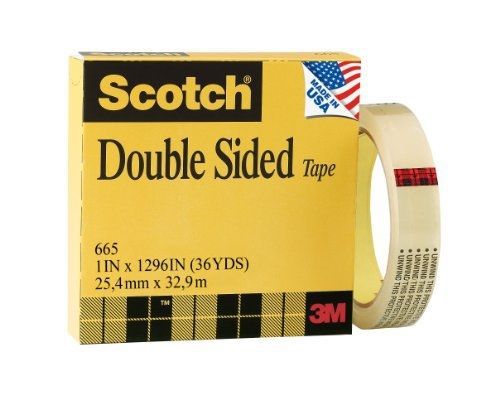 Scotch Double Sided Tape, 1 x 1296 Inches, Boxed (665)