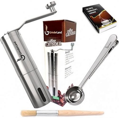 GrinderLand Manual Coffee Grinder | Stainless Steel Body And Handle | Conical |