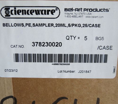 Case/25 Bel-Art Scienceware PE Bellows Sampler 20mL 15-1/4&#034; Length #378230020
