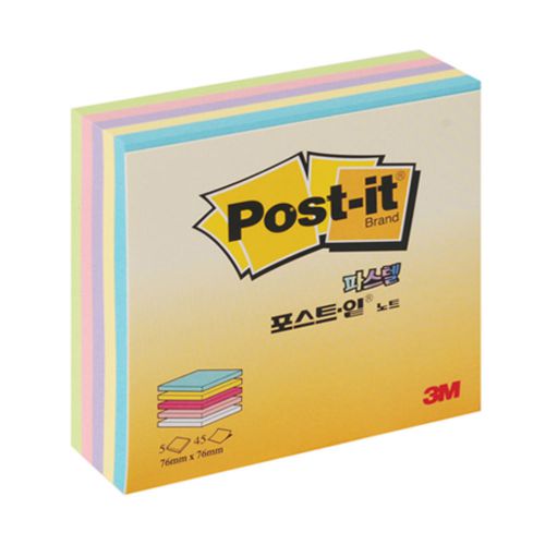 3M Post-it CT-33 Pastel Cube 2pack/76mm X76mm/45sheet X 5 color/450sheet/sticky