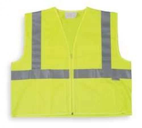 CONDOR 1YAH5 Safety Vest, Class 2, XXXL, Zipper, Lime