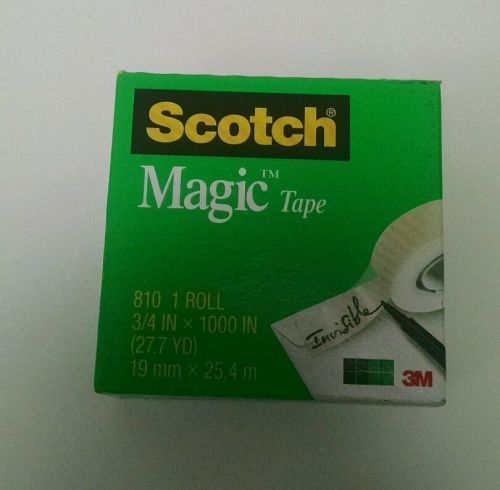 Scotch Magic Tape, 3/4 x 1000 Inches, Boxed, 12 Rolls (810K12), New