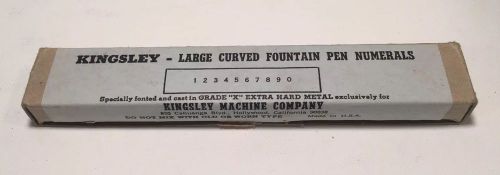 Kingsley Machine Type Set Large Curved Fountain Pen Numerals