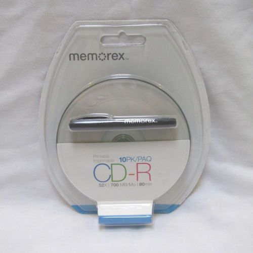 Memorex 10 Pack Printable CD-R
