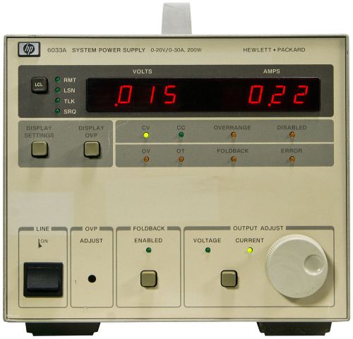 HP 6033A System DC Power Supply 0-20V/0-30A, 200W