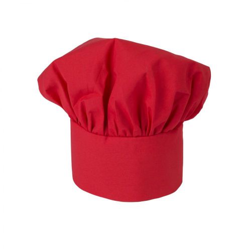 CHEF HAT RED CLOTH ONE SIZE FIT ALL VELCRO CLOSURE FREE SHIPPING USA ONLY