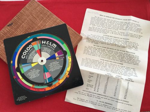 Rare 1940s Color Helm: Guide To Color Combinations, Color &#039;Calculator&#039;/Wheel